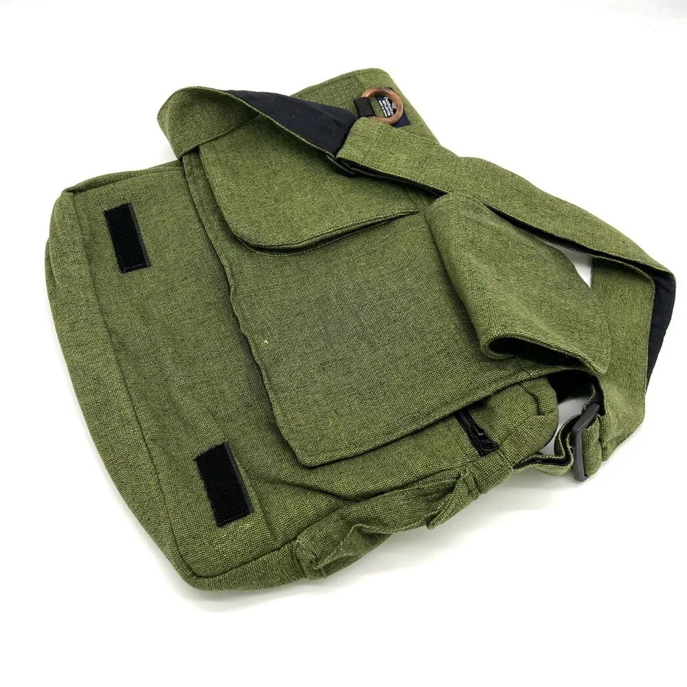 Multi pocket Cotton Embroidered Laptop Messenger Bag